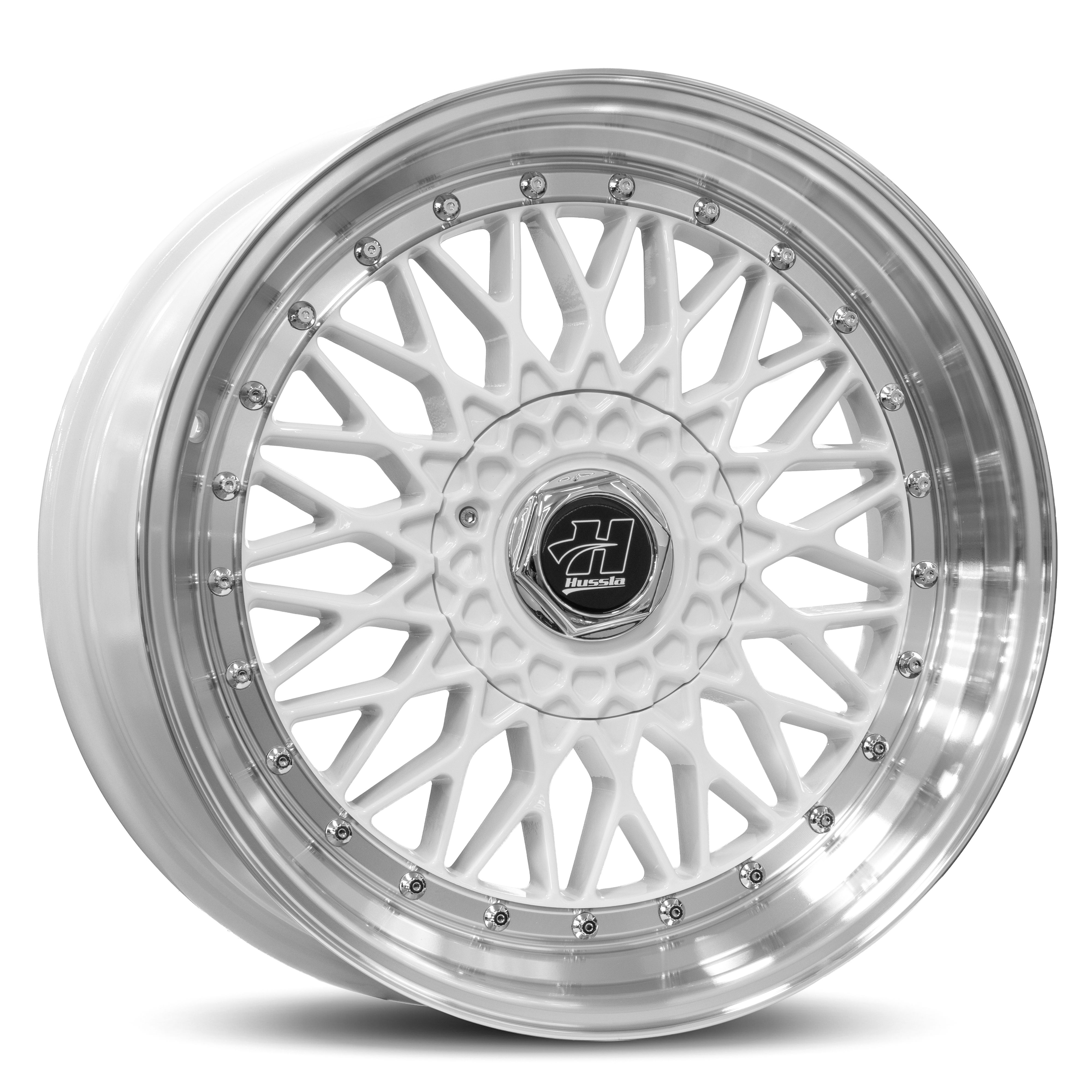 Wheel HUSSLA RETRO GLOSS WHITE POLISHED LIP